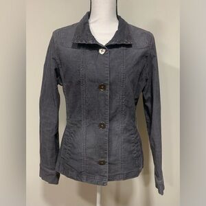 PrAna Grey Corduroy Women’s Medium Long Sleeve Jacket Organic Cotton Casual